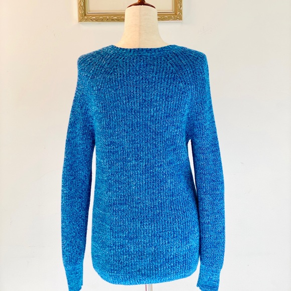 GAP Marl Knit 100% Cotton Pullover Sweater, Blue - Picture 1 of 5